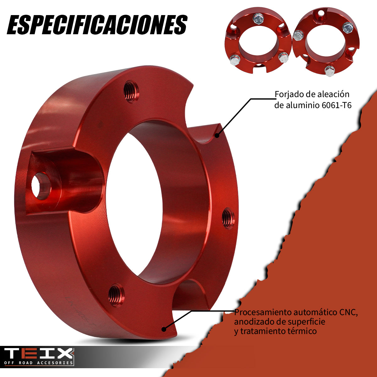 KIT DE ELEVACION TEIX DELANTERO 3” PARA TOYOTA TACOMA / 4RUNNER 2004-2019