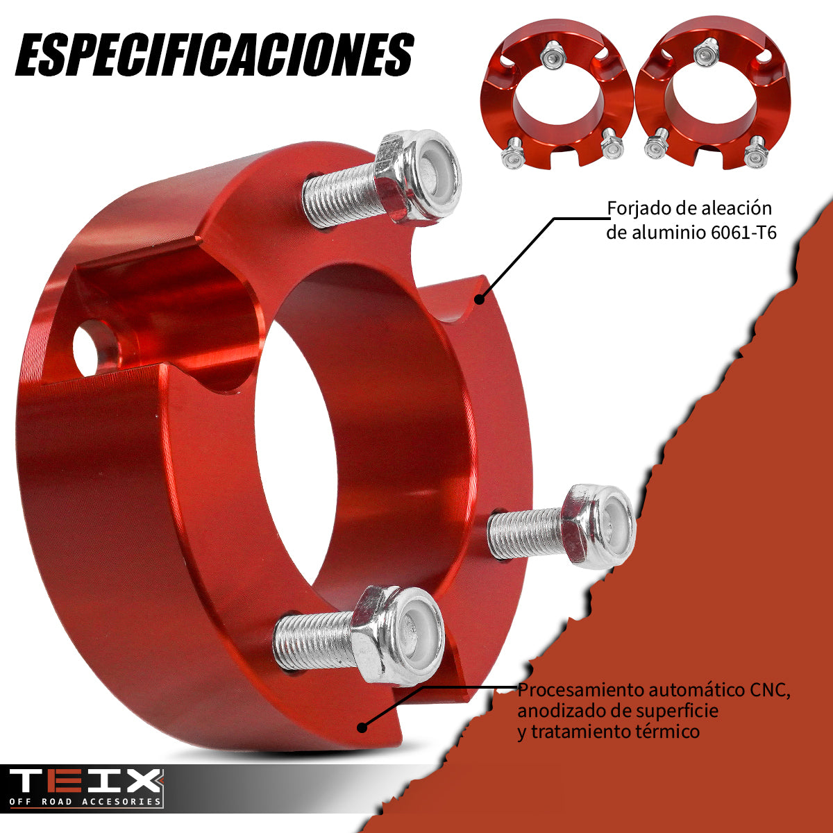 KIT DE ELEVACION TEIX PARA NISSAN NAVARA 2.5 PULG DELANTERO