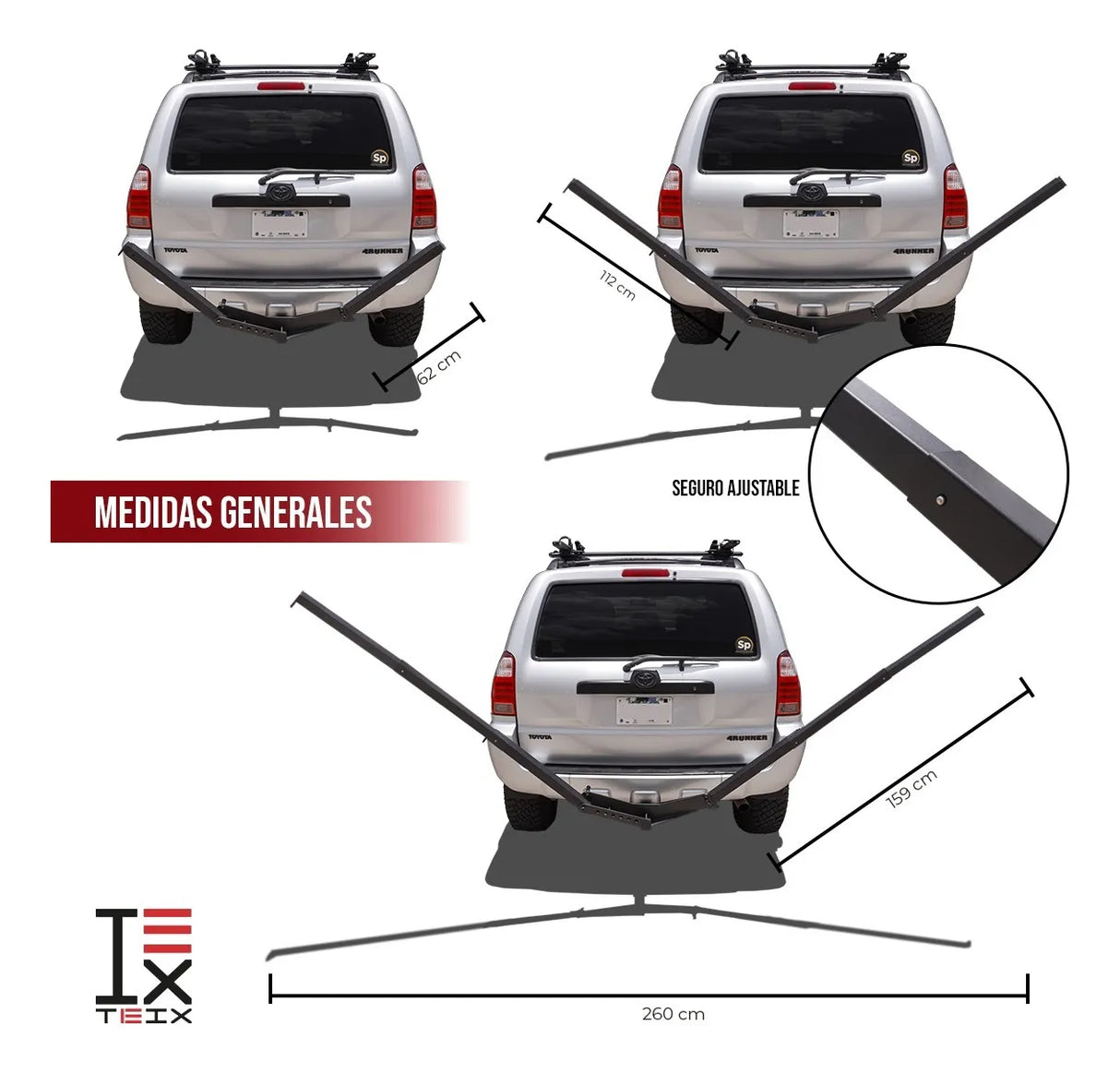 Tubo De Enganche Para Hamaca 2in Teix Off Road  Negro / Teix