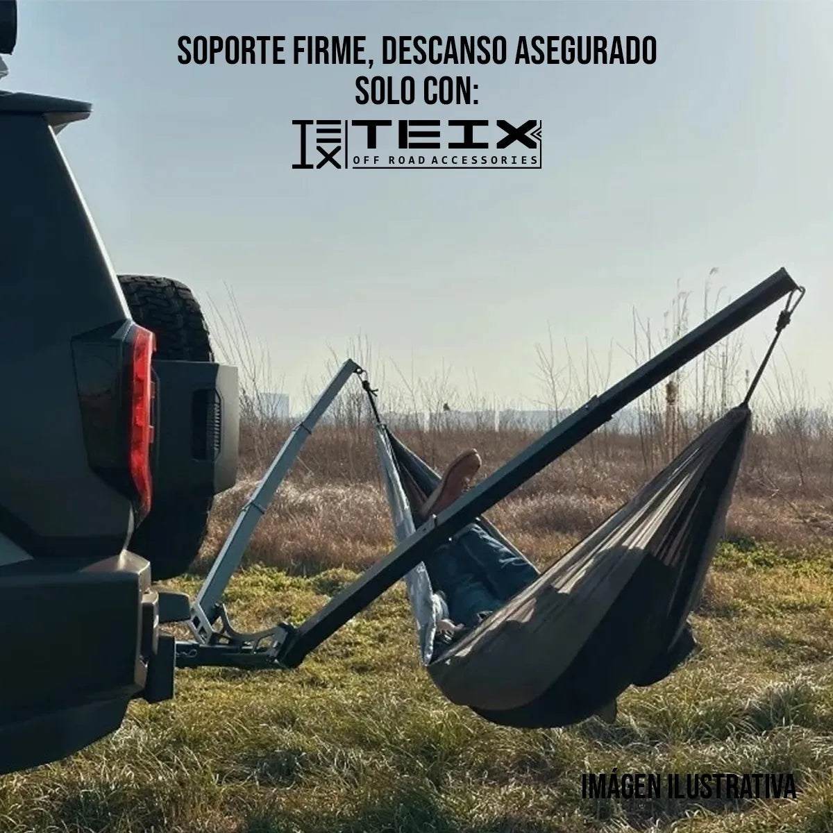 Tubo De Enganche Para Hamaca 2in Teix Off Road  Negro / Teix