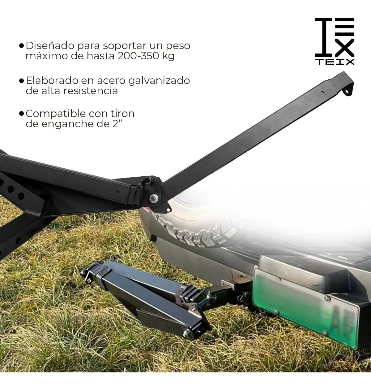 Tubo De Enganche Para Hamaca 2in Teix Off Road  Negro / Teix