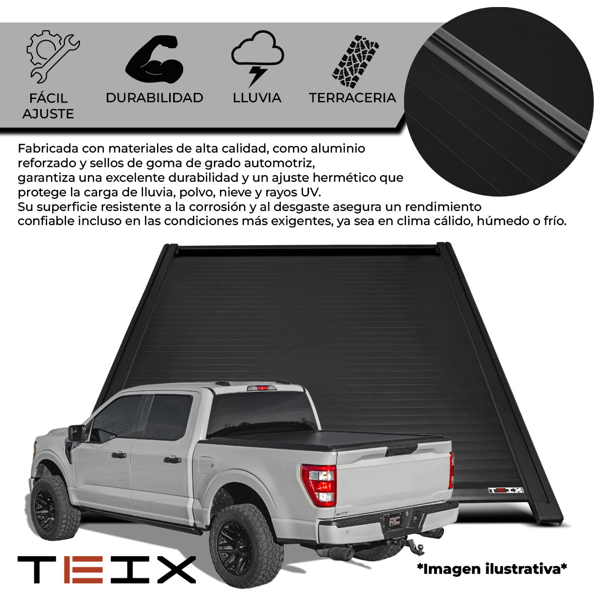 TAPA ELECTRICA POWER CONTROL-X TEIX DODGE RAM 1500 (MODELO NUEVO) 5.7' 2019-2024+ (SIN RAMBOX)