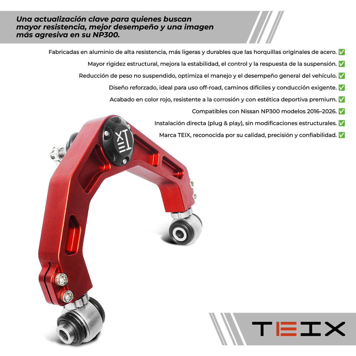 PAR DE HORQUILLAS TEIX ROJOS/ NISSAN NP300 FRONTIER 2016-2026  4 cilindros