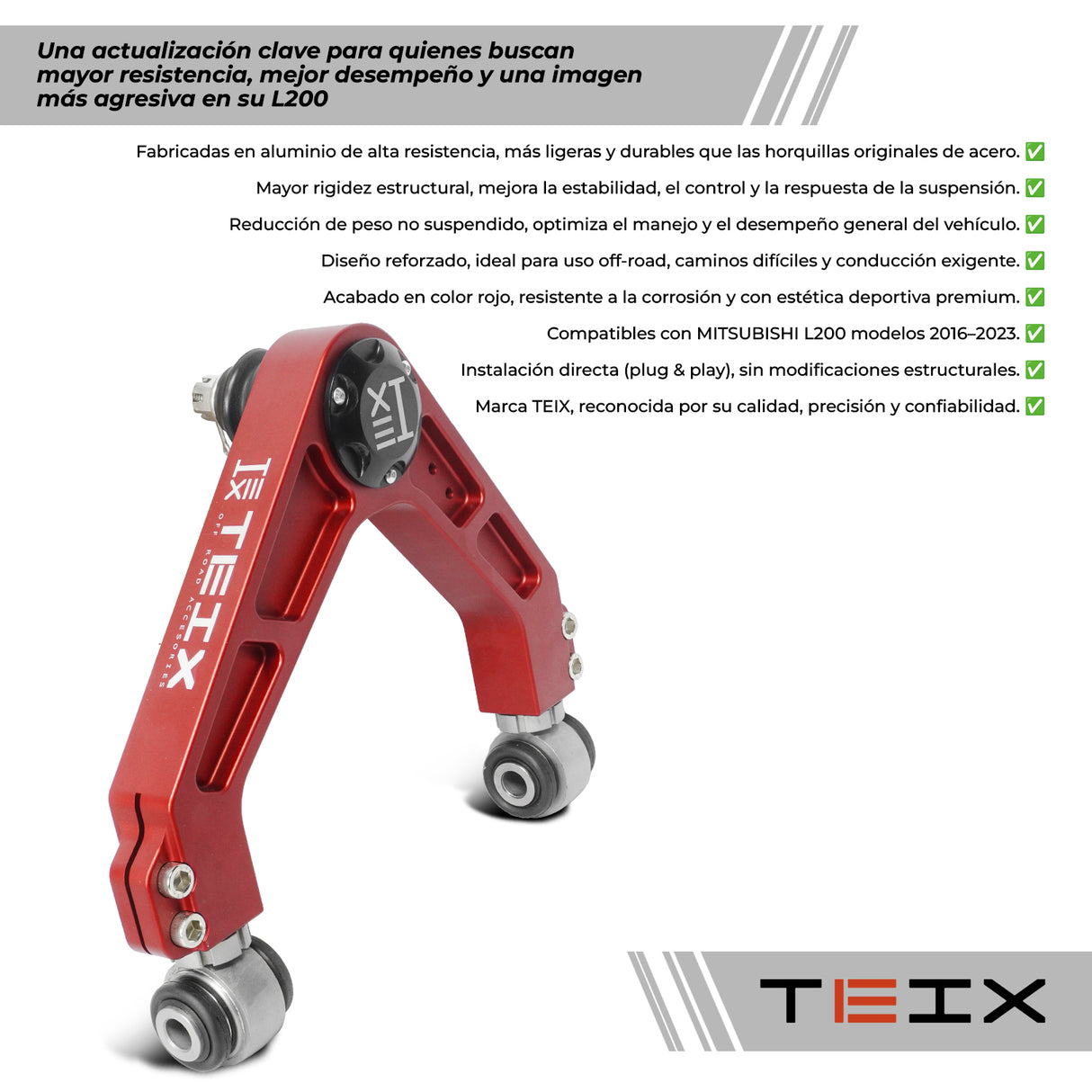 PAR DE HORQUILLAS TEIX ROJOS/ MITSUBISHI TRITON L200 2016-2023