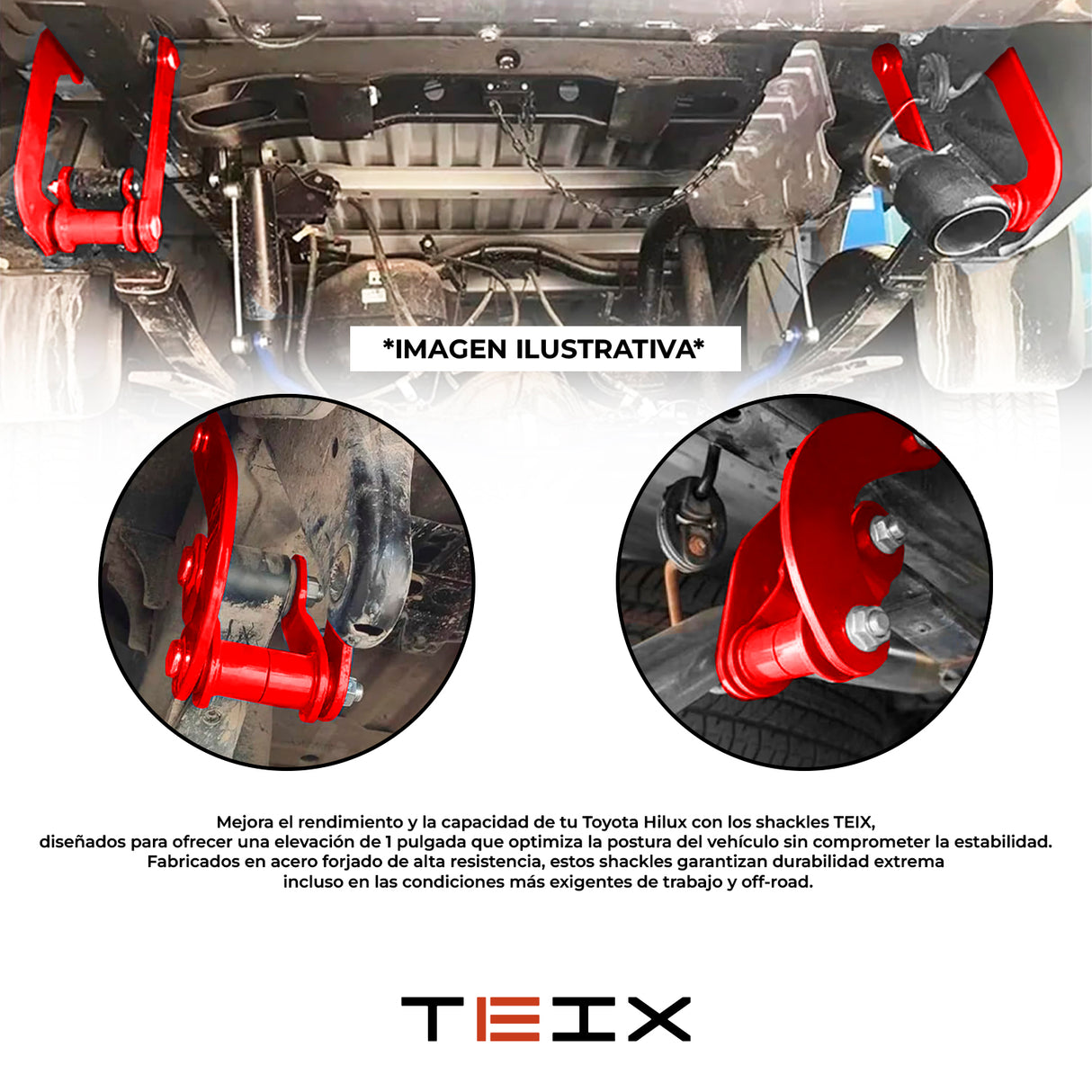 Columpios Shackle Comfort 1" Toyota Hilux 2016-2026