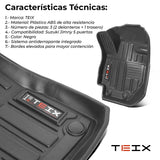 TAPETES  DELANTEROS Y TRASEROS  ABS USO RUDO TEIX PARA SUZUKI JIMNY 2019 - 2023 AUTOMATICO