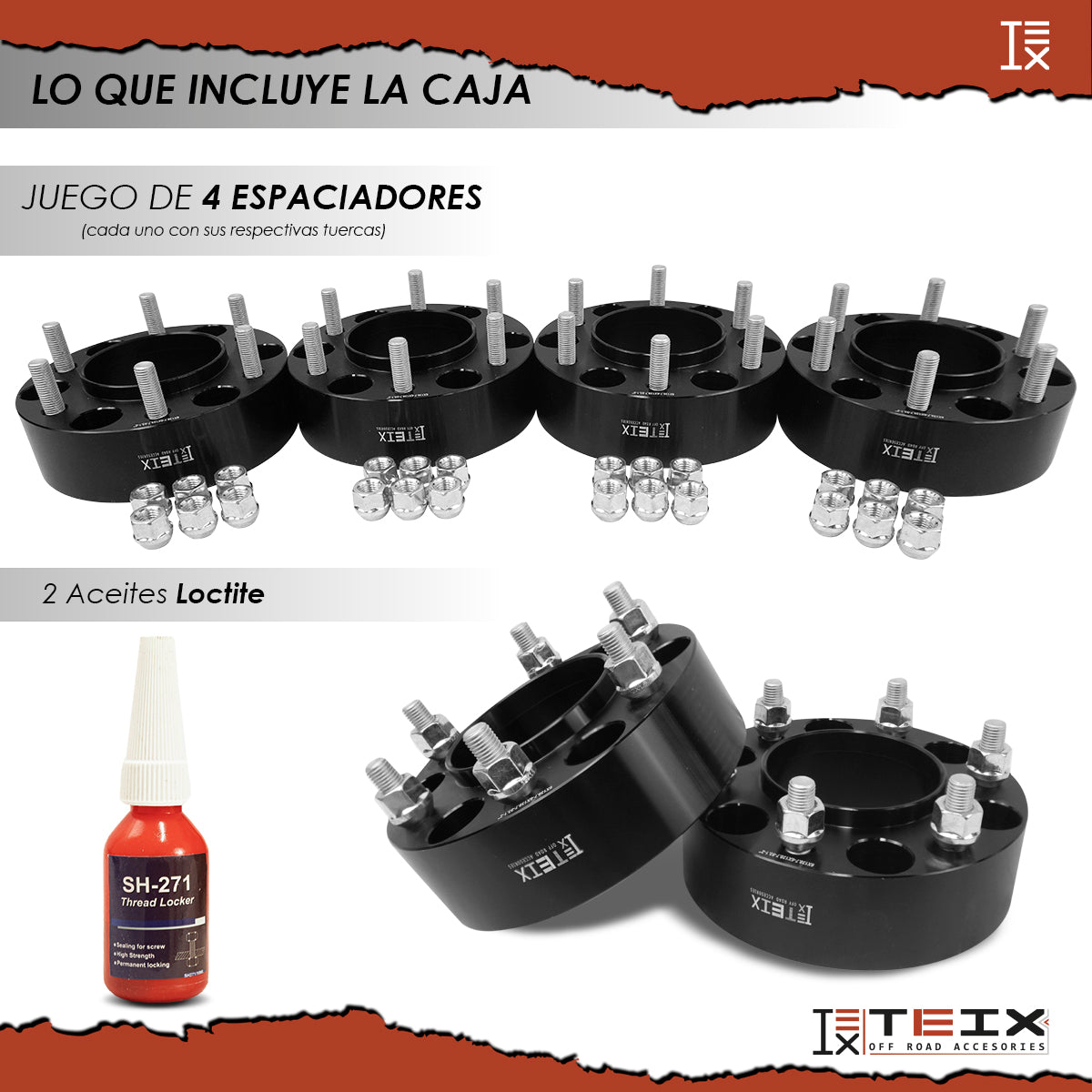 KIT ESPACIADORES 2"  6/139 LLANTA CB 93.1MM 12X1.5