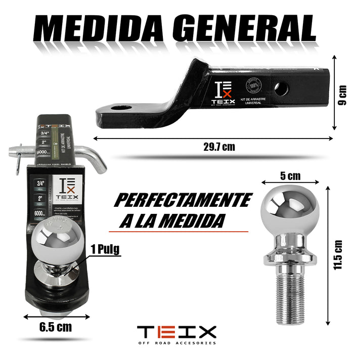 KIT ARRASTRE TIRON JALON Y COPLE BOLA PARA TOYOTA HILUX 2016 A 2020