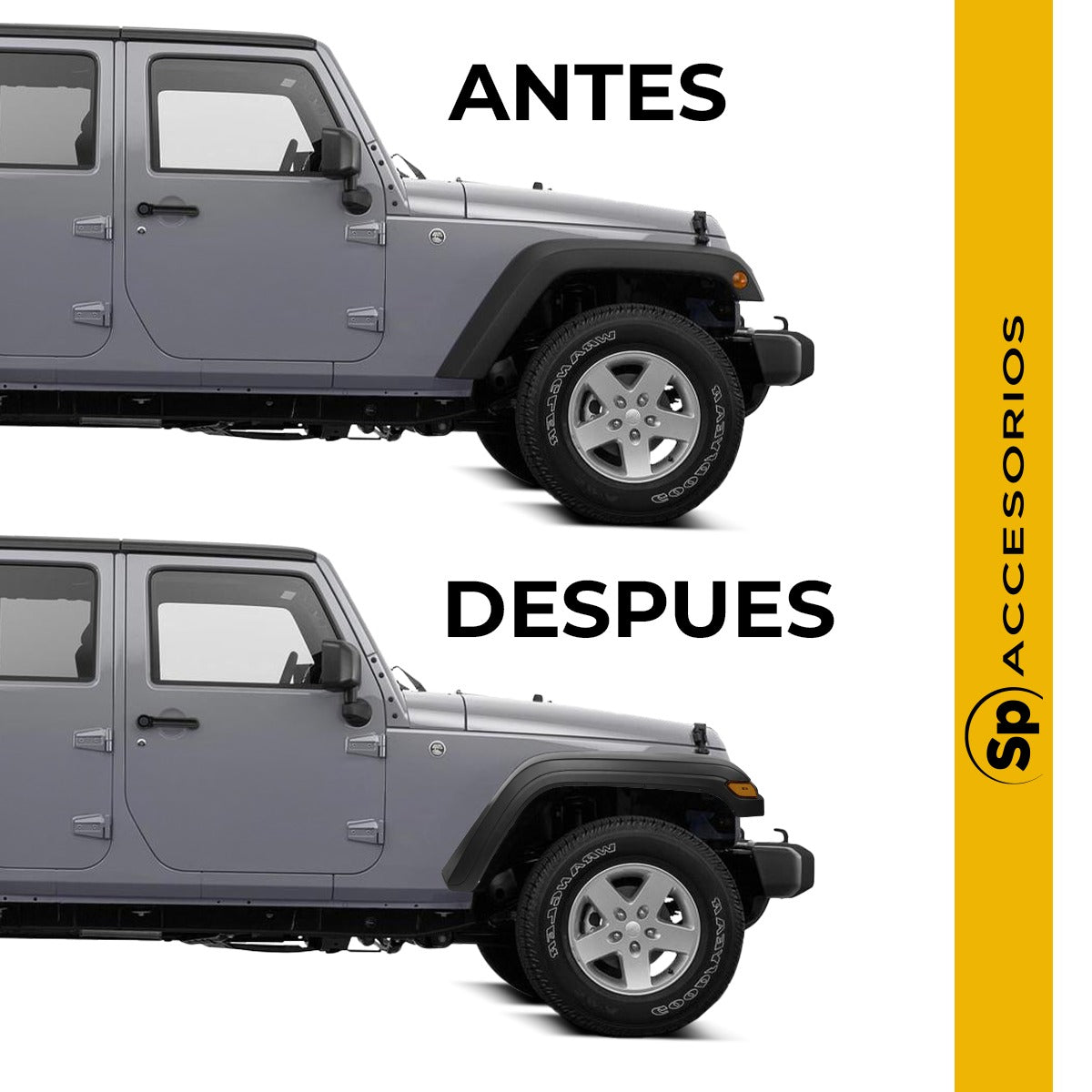 CANTONERAS DELANTERAS CONVERSIÓN PARA JEEP WRANGLER JK A JL