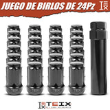 TUERCA LARGA RIN NEGRA BIRLOS SEGURIDAD TEIX M 12X1.25 24PZ