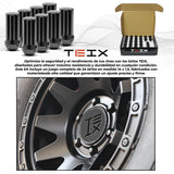 TUERCAS BIRLOS 14X1.5 24PZ SEGURIDAD TEIX OFF ROAD NEGROS