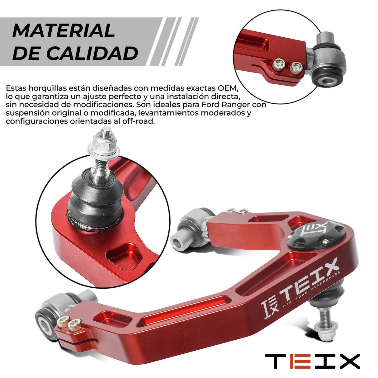 PAR DE HORQUILLAS TEIX T9 ROJAS/ FORD RANGER T9 2024 /2026