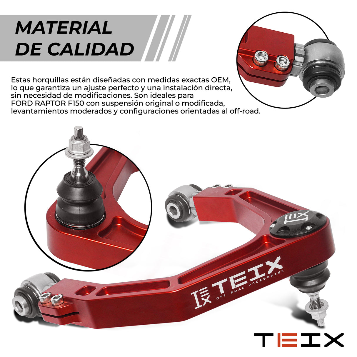 PAR DE HORQUILLAS TEIX ROJOS/ F150 RAPTOR 2015-2023