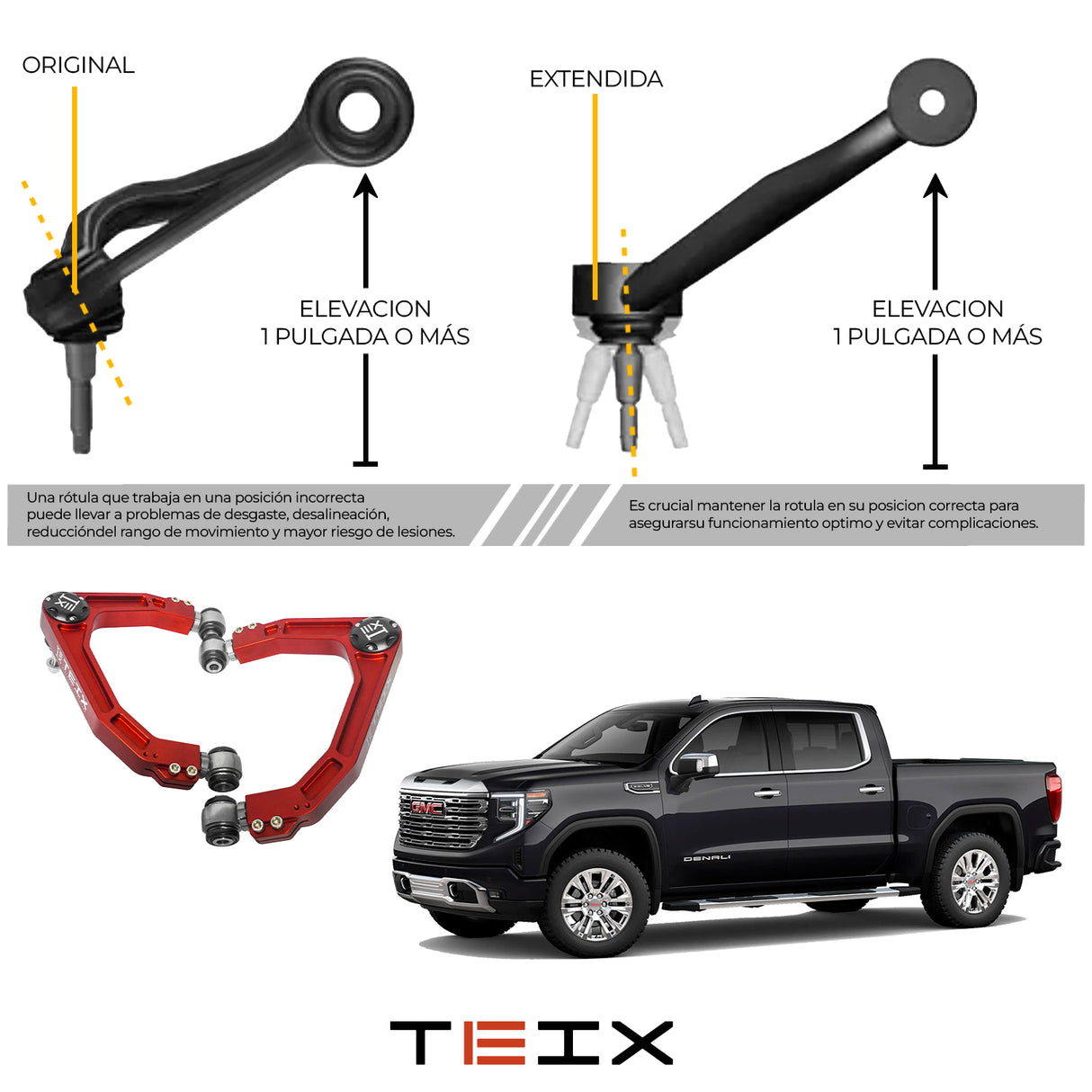 PAR DE HORQUILLAS DE CONTROL ROJAS/ GMC SIERAA 1500- CHEVY SILVERADO 1500 2019+