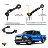 PAR DE HORQUILLAS SUPERIORES DELANTERAS AJUSTABLES NEGRO OPTION/ FORD F150