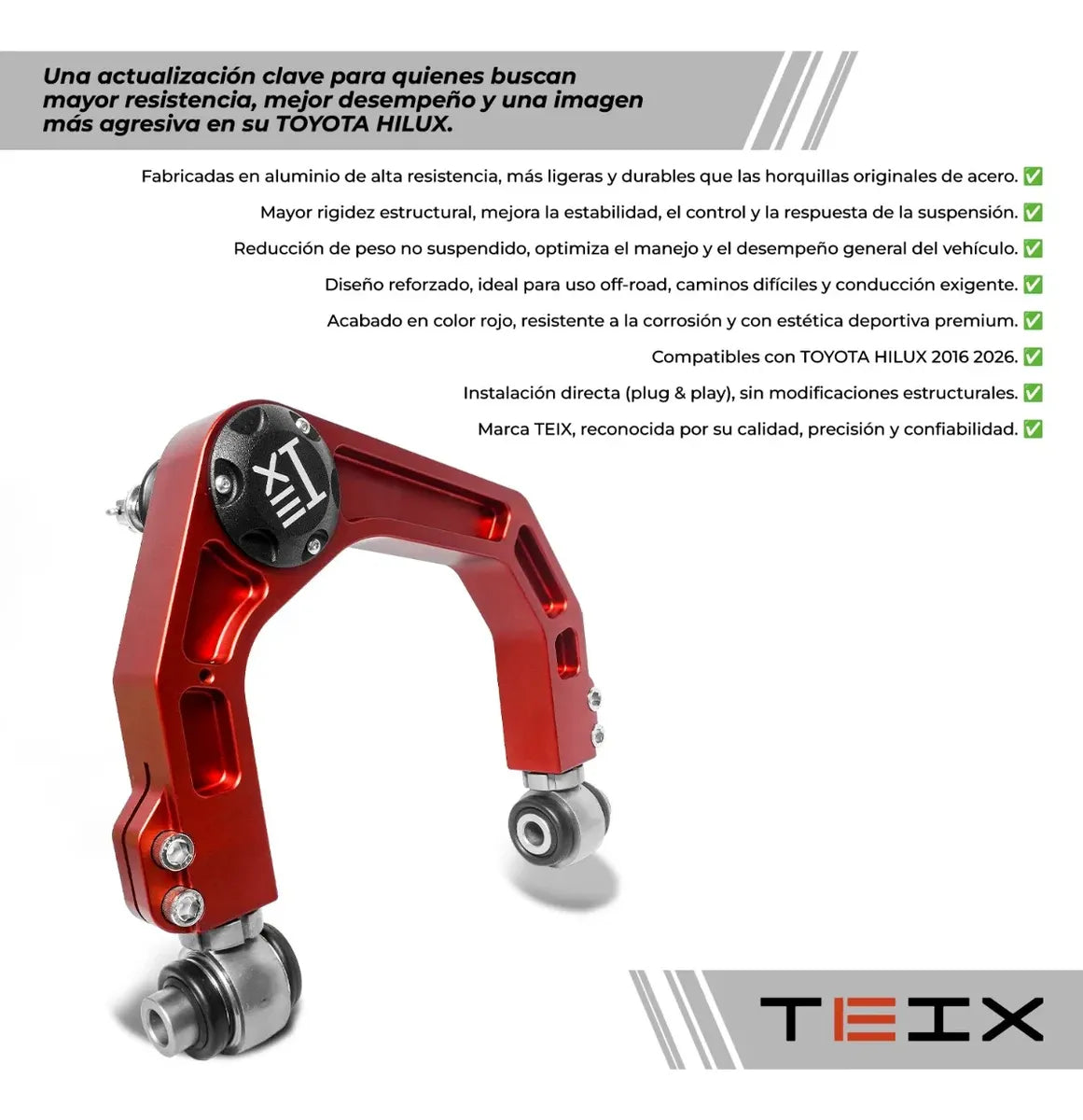 Horquillas Control Teix Rojas Todo Terreno Hilux 2016+