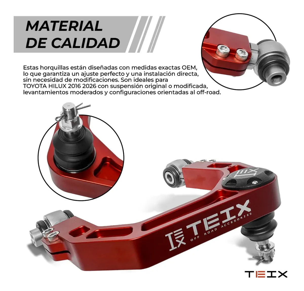 Horquillas Control Teix Rojas Todo Terreno Hilux 2016+