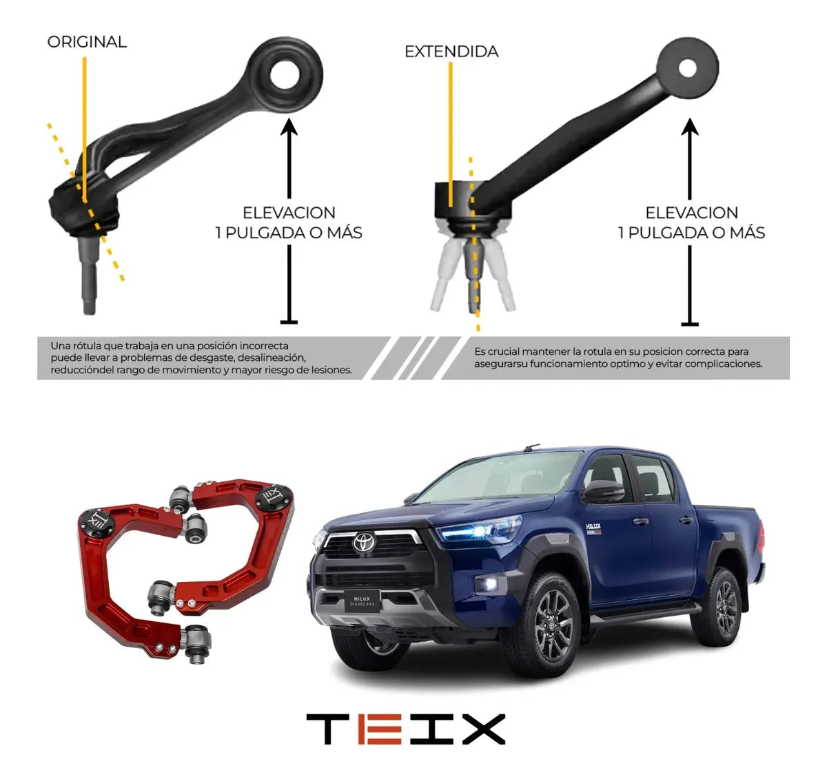 Horquillas Control Teix Rojas Todo Terreno Hilux 2016+