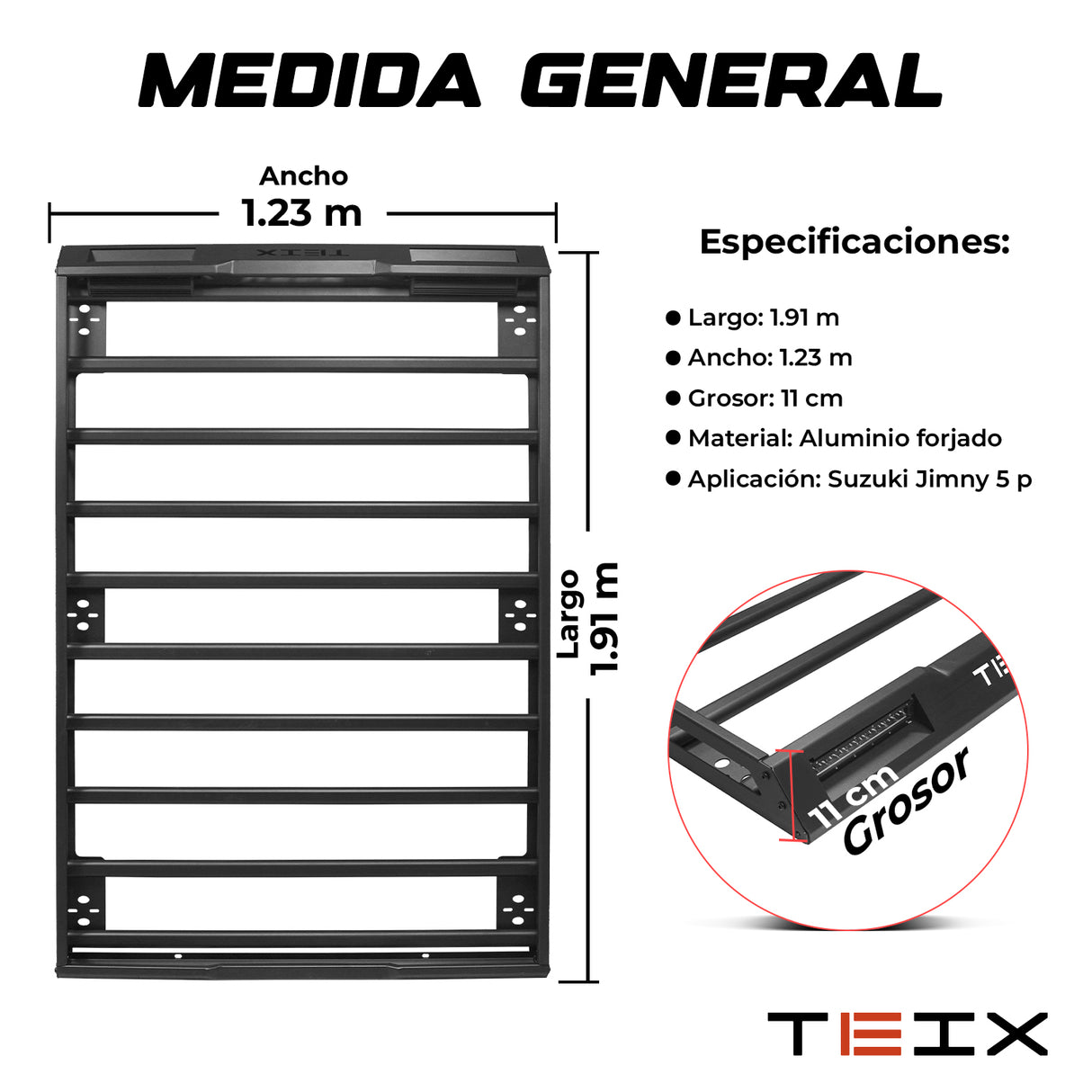 CANASTILLA TEIX PARA SUZUKI JIMNY 5 PUERTAS
