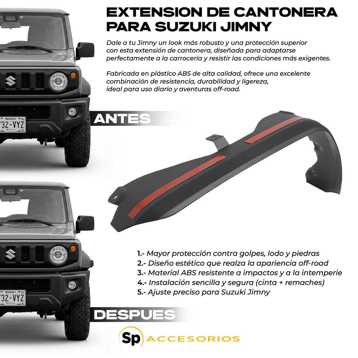 EXTENSION DE CANTONERA SUZUKI JIMNY 3 PUERTAS 2019+