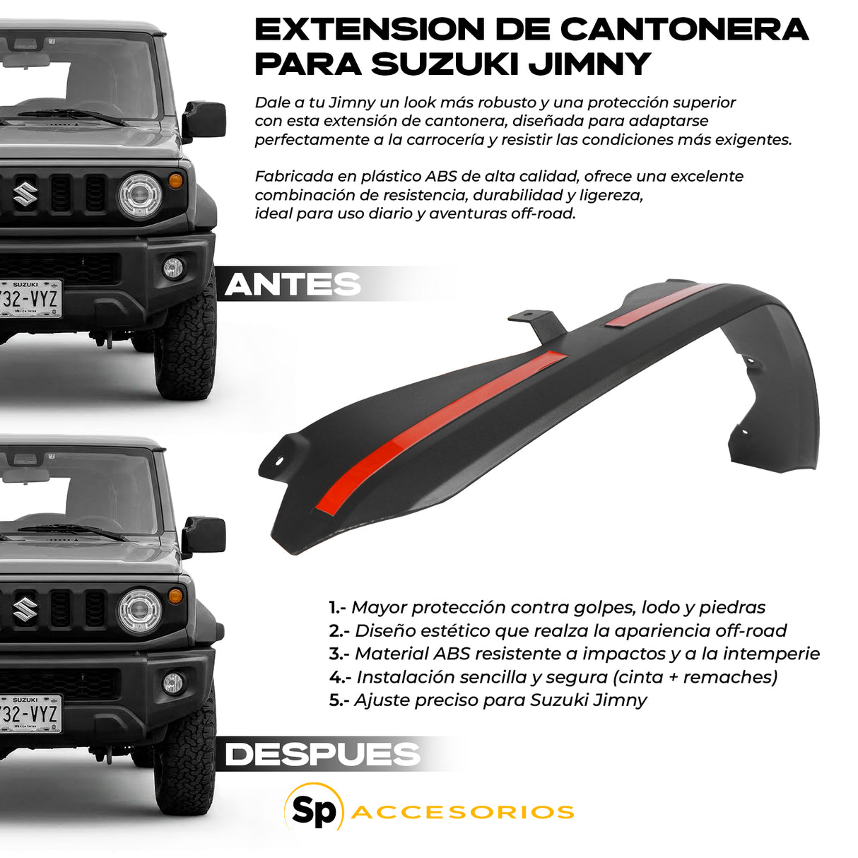 EXTENSION DE CANTONERA SUZUKI JIMNY 5 PUERTAS 2019+