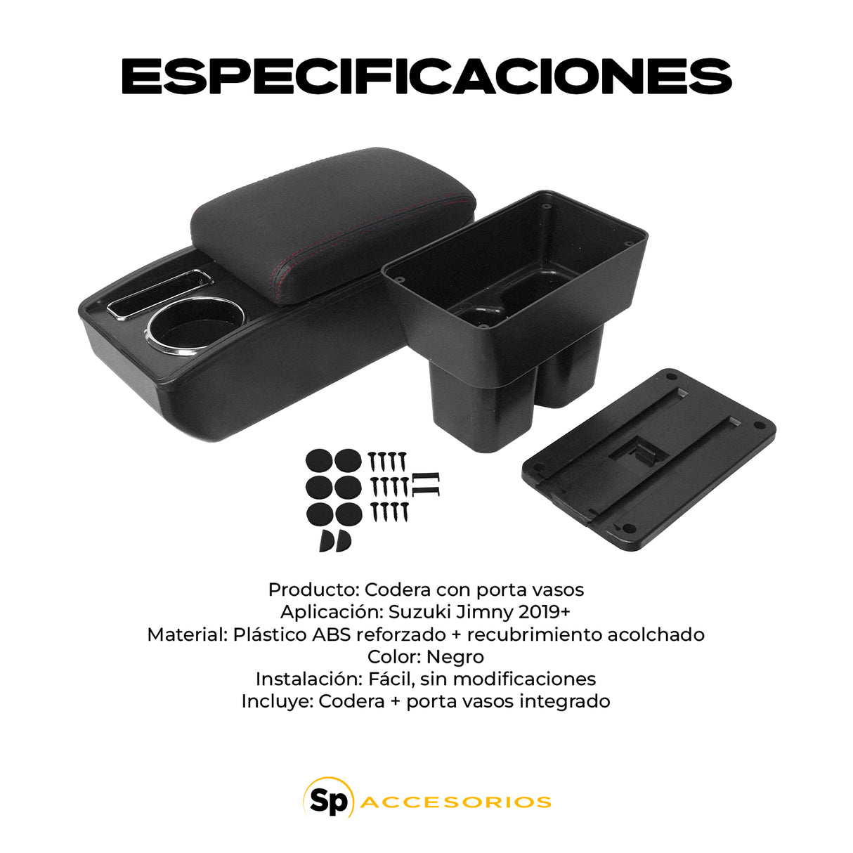 CODERA DESCANSA BRAZOS CON PORTAVASOS PARA SUZUKI JIMNY 2019+