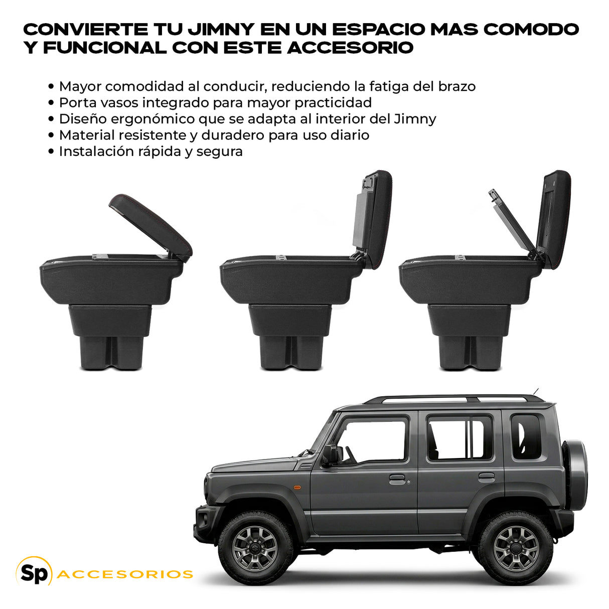 CODERA DESCANSA BRAZOS CON PORTAVASOS PARA SUZUKI JIMNY 2019+