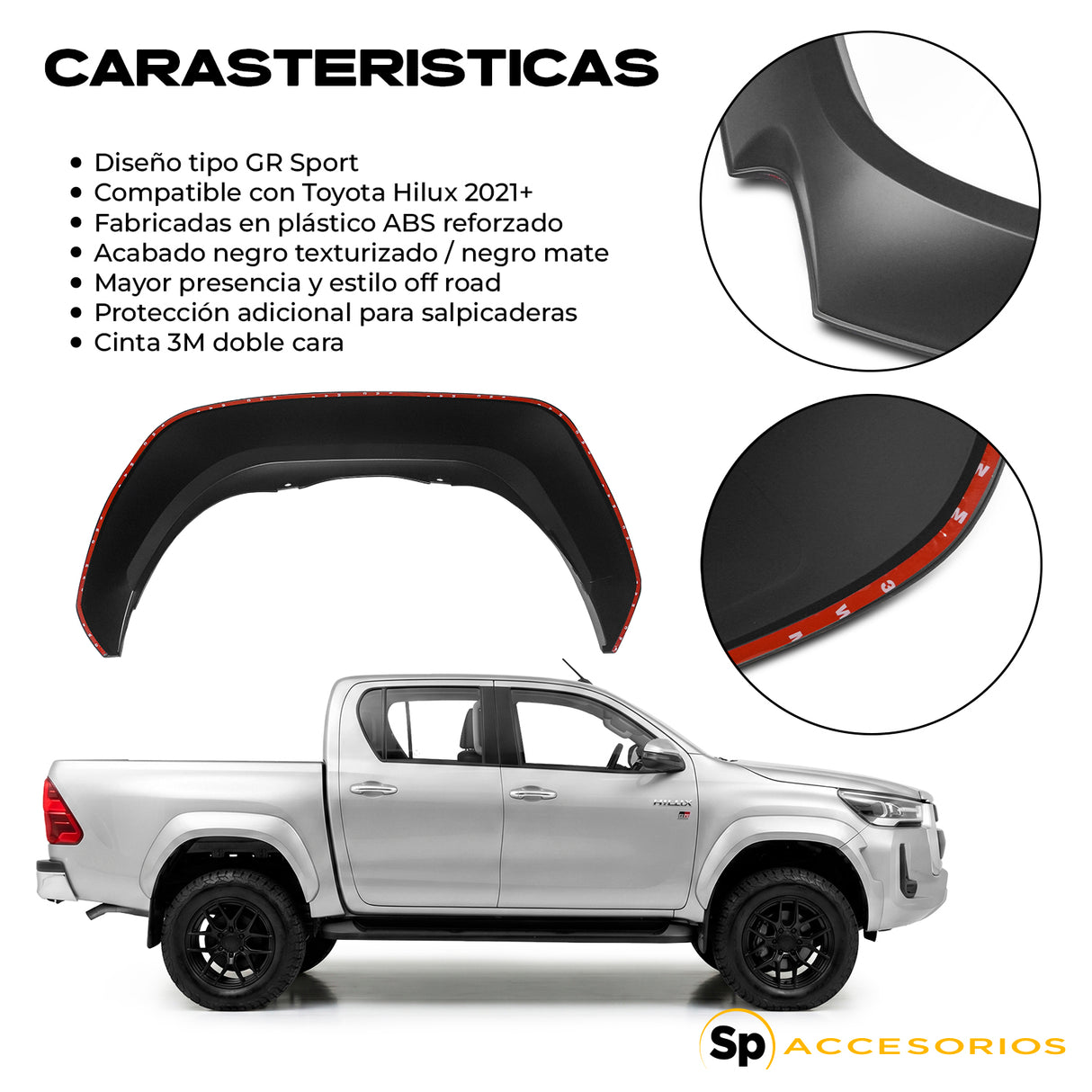 CANTONERAS TIPO GR PARA TOYOTA HILUX 2021+