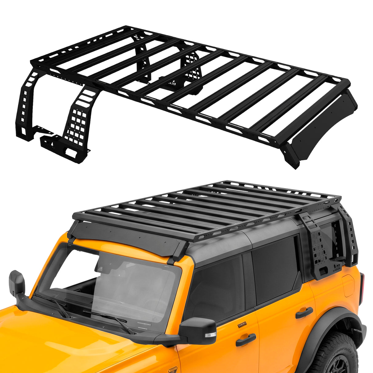 CANASTILLA PORTA EQUIPAJE PARA FORD BRONCO 4 PUERTAS 2021+ CON LATERALES