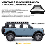 CANASTILLA PORTA EQUIPAJE PARA FORD BRONCO 4 PUERTAS 2021+ CON LATERALES