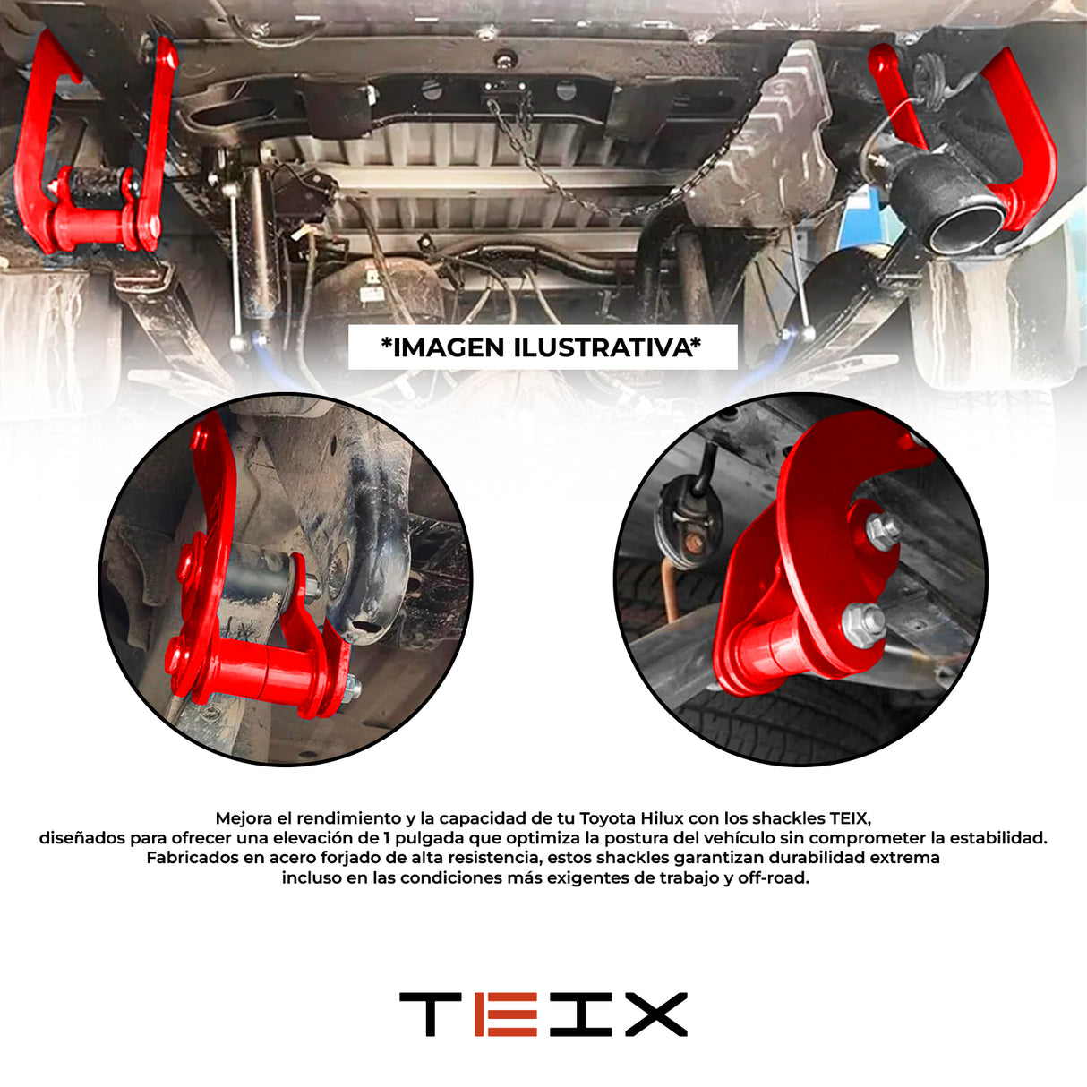 PAR DE SHACKLES MITSUBISHI L200 2" TRASERO 2024-2026+