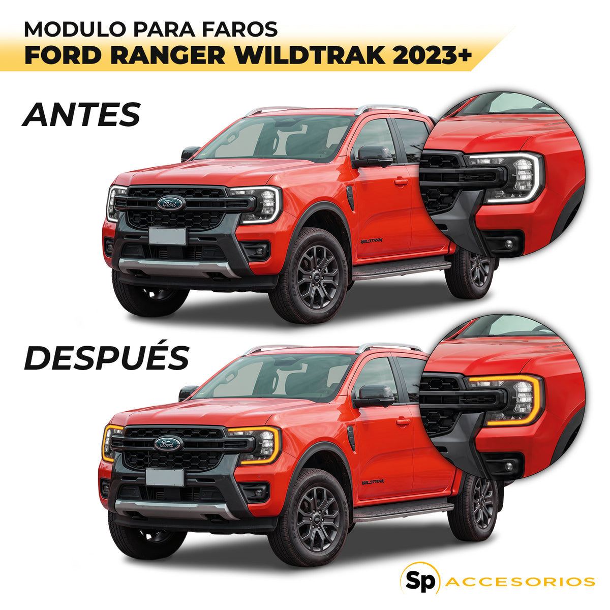 MODULO DRL FORD RANGER WILDTRAK 2023+ AMBAR CONVERSION RAPTOR