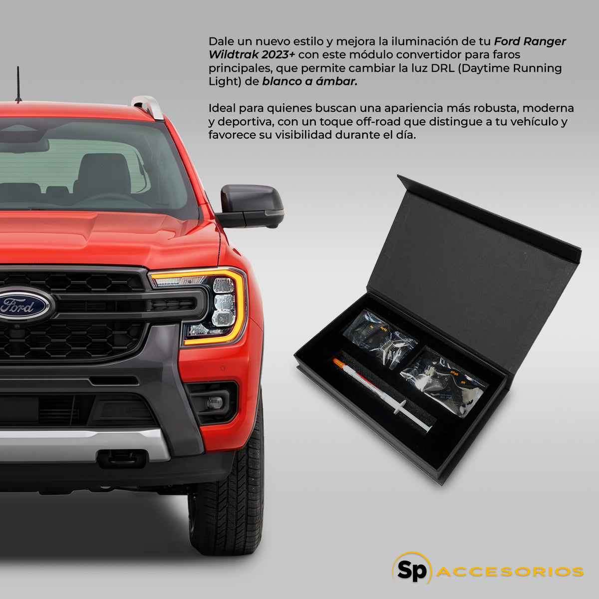 MODULO DRL FORD RANGER WILDTRAK 2023+ AMBAR CONVERSION RAPTOR