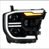 PAR DE FAROS DELANTEROS LED NEGROS ALPHAREX SERIE LUXX /CON LUZ ACTIVA/SEÑAL SECUENCIAL /FUNCION DE CAMBIO DE COLOR/ PARA FORD RANGER 2024/2026