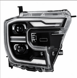 PAR DE FAROS DELANTEROS LED NEGROS ALPHAREX SERIE LUXX /CON LUZ ACTIVA/SEÑAL SECUENCIAL /FUNCION DE CAMBIO DE COLOR/ PARA FORD RANGER 2024/2026
