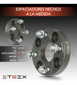 Separadores 4x100 Teix 1 Gris 60.1 12x1.5 Clio 90-98