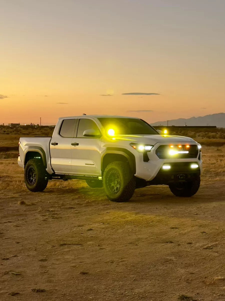 Parrilla Tacoma Trd Pro Con Barra LED y 3 LED Ambar Para Toyota Tacoma 2024 AL 2030 Nueva Linea