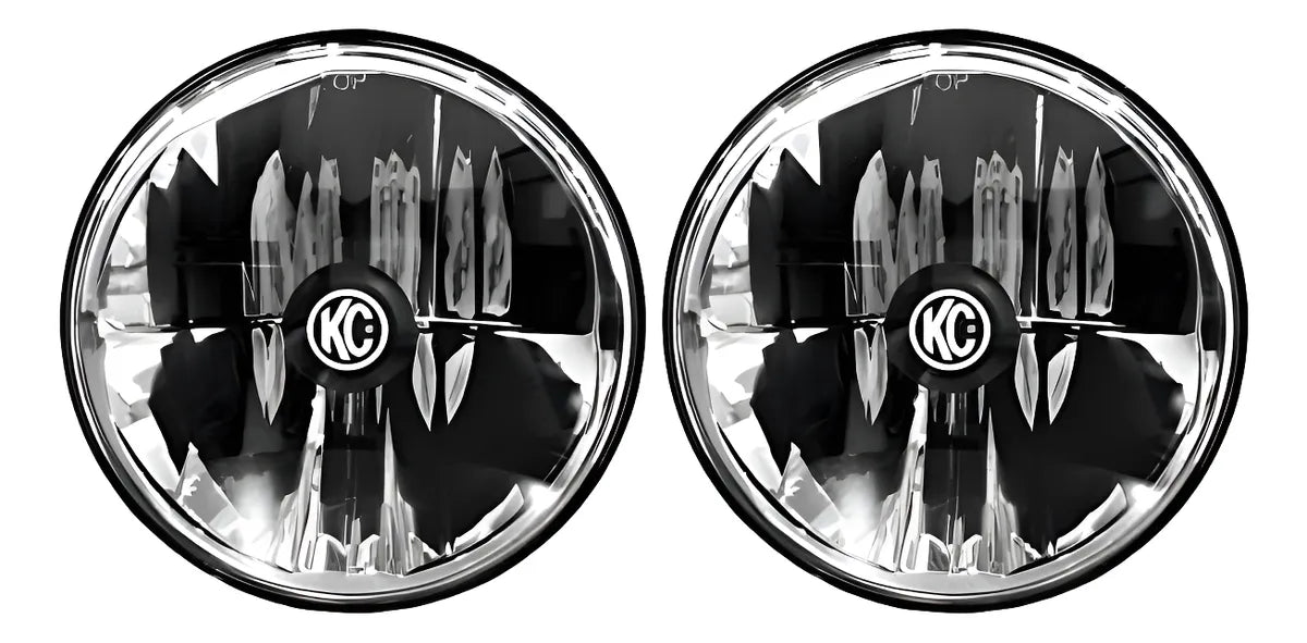 PAR DE FAROS DELANTEROS KC GRAVITY 7"/ JEEP JK 2007-2018/ LUZ DE CARRETERA