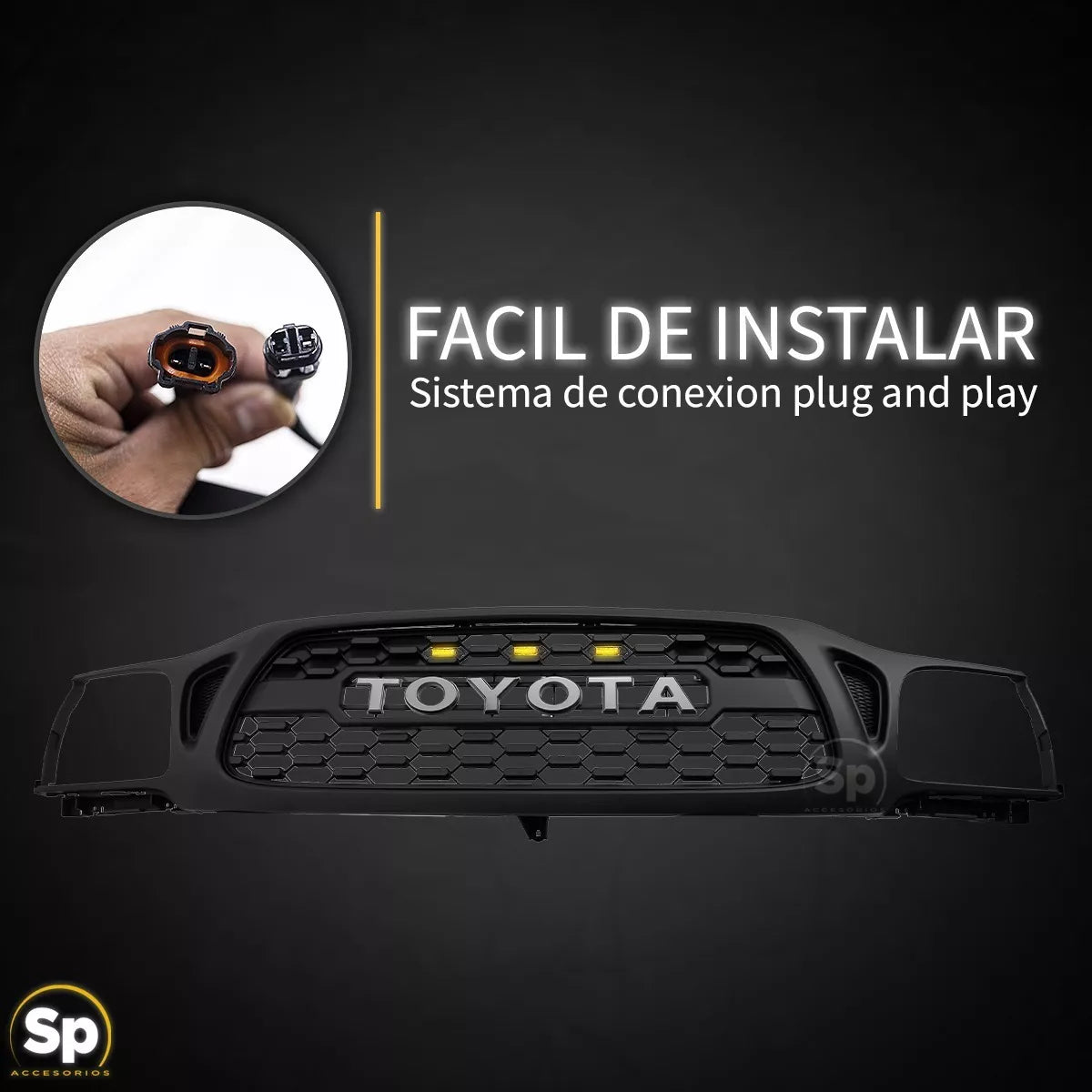 PARRILLA LED NEGRA PARA TOYOTA TACOMA 2001 - 2004