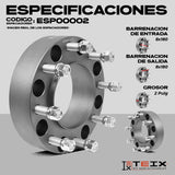 Espaciadores 8/180 2puLG Sierra 3500hd Rwd