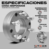 Kit Adaptadores 2pul 5/135 A 6/135 Ford F150 5x135 A 6x135