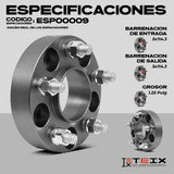 Espaciador Teix 4pzs 5x114.3-1.25in-1.5x20-1/2x20 Mustang 81