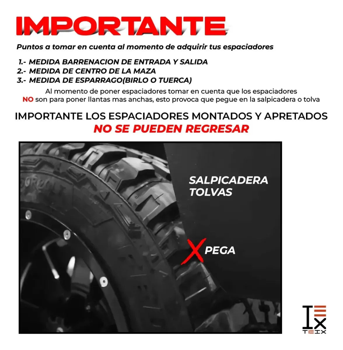 Adaptador 1pz Teix 5x127x114/1.25in/1/2x20 Wrangler Jk 2011