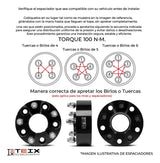 Adaptador 1pz Teix 5x127x114/1.25in/1/2x20 Wrangler Jk 2011