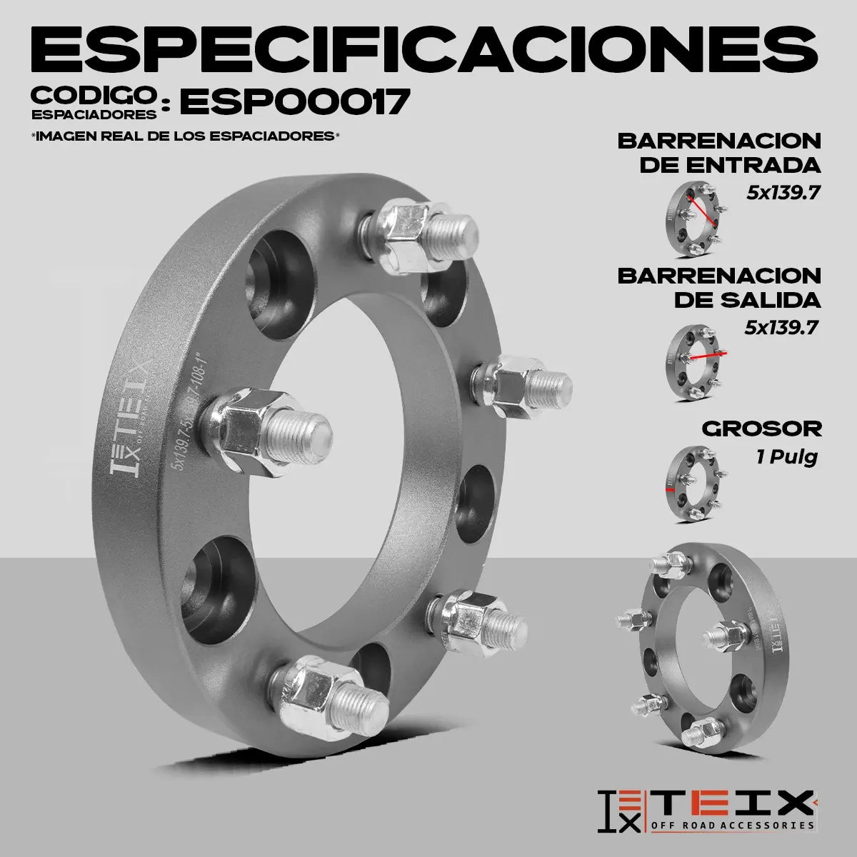 Kit Espaciadores Ford F100 53/1979 1 5/139 Cb108
