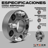 Espaciadores 5x120 1puLG Equinox 2010-15