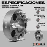 Kit 4 Pzs Teix 1.5 5x114 Mazda Con Centrador