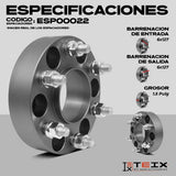 Set 4 Espaciadores 6x127 1.5 Tb Ext 2002-06