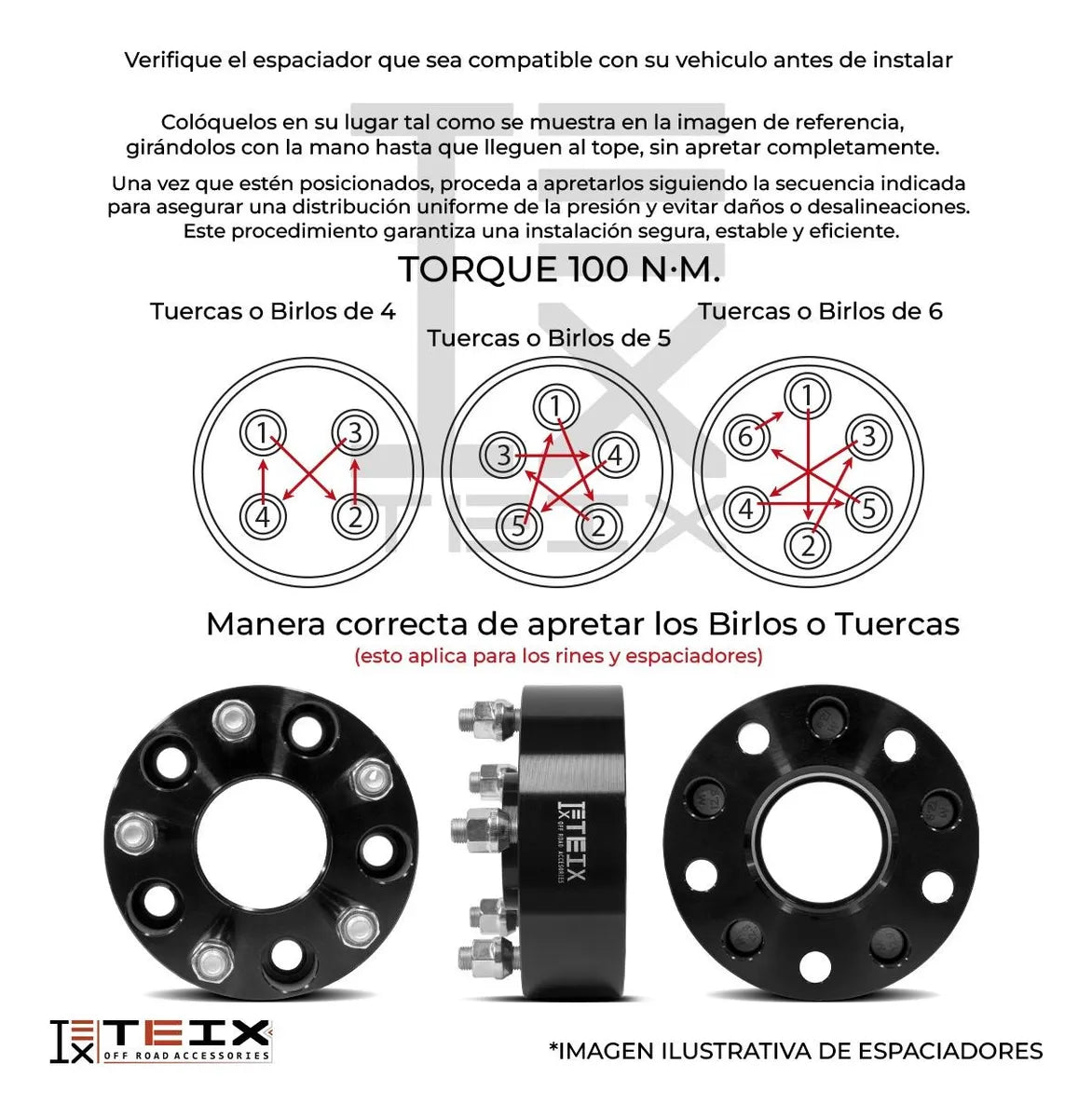 KIT ESPACIADORES TEIX 1.5" 5X139.7 DODGE DAKOTA 2005-2011 DODGE DURANGO 2004-2009 RAM 1500 2002-2009