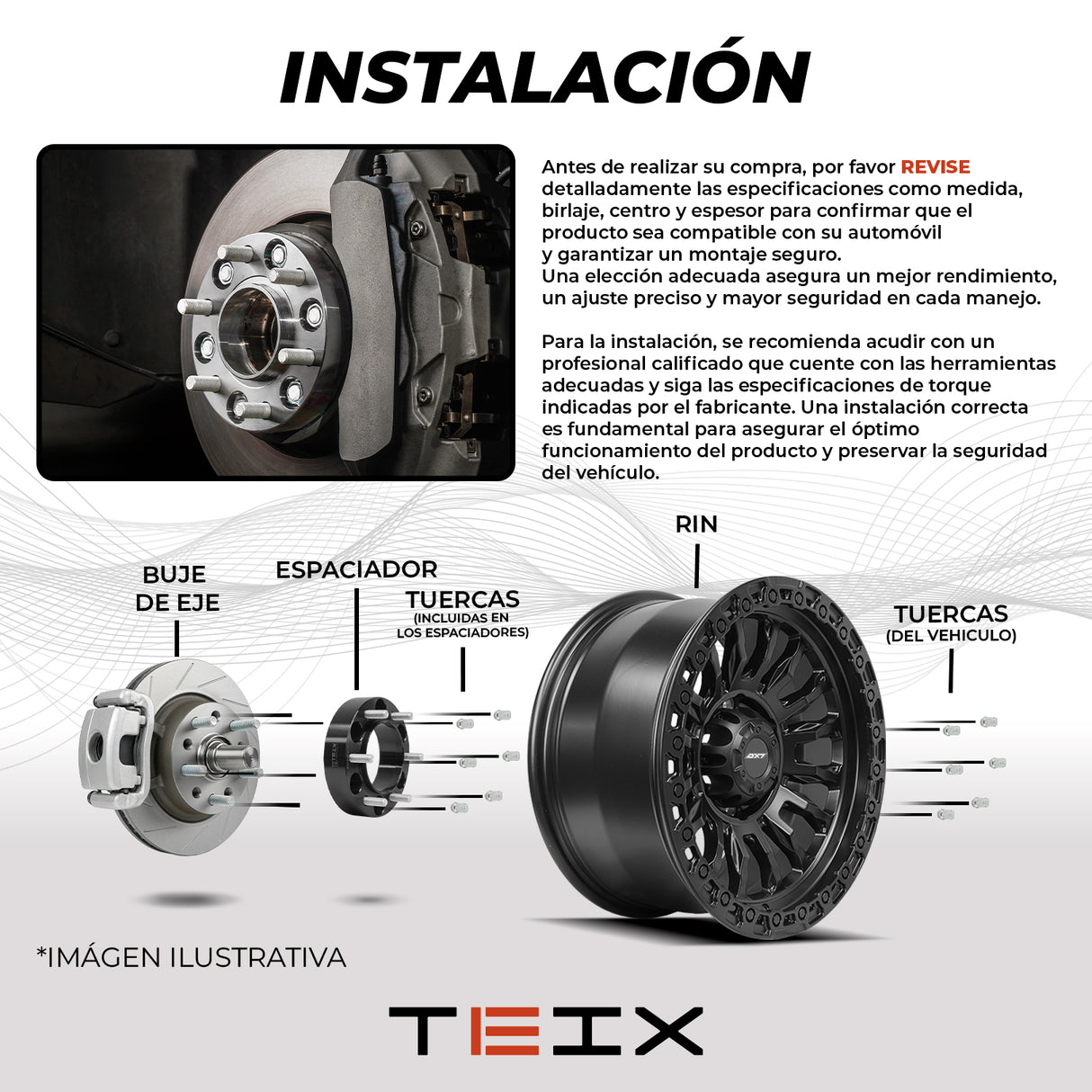 ESPACIADORES PARA BYD SHARK 2025-2027+ 6x139.7 CB 64.1mm 1.5" CON CENTRADOR
